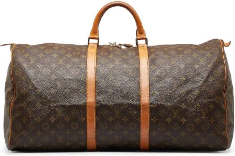 Louis Vuitton Vintage Bruine Monogram Keepall 60 Reistas Brown Dames