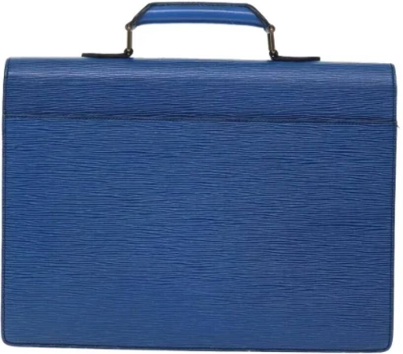 Louis Vuitton Vintage Pre-owned Leather briefcases Blue Dames