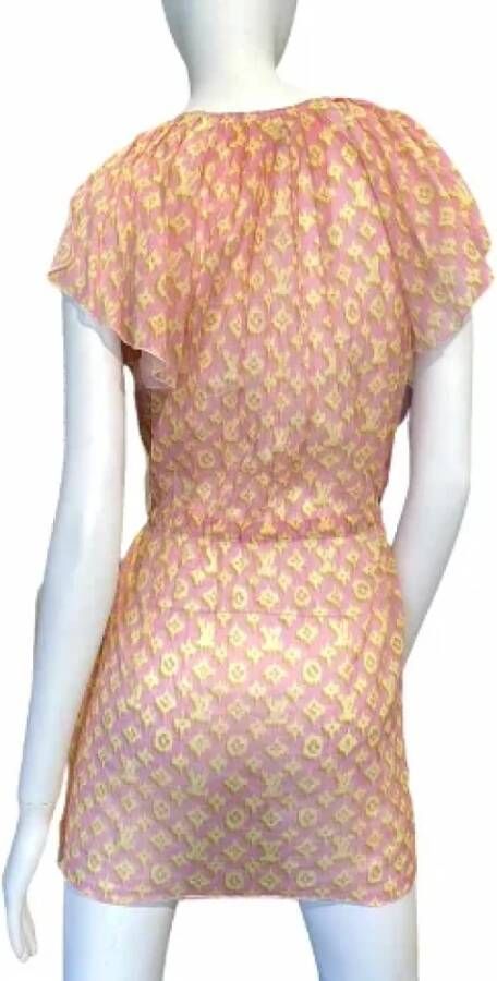 Louis Vuitton Vintage Pre-owned Silk dresses Beige Dames