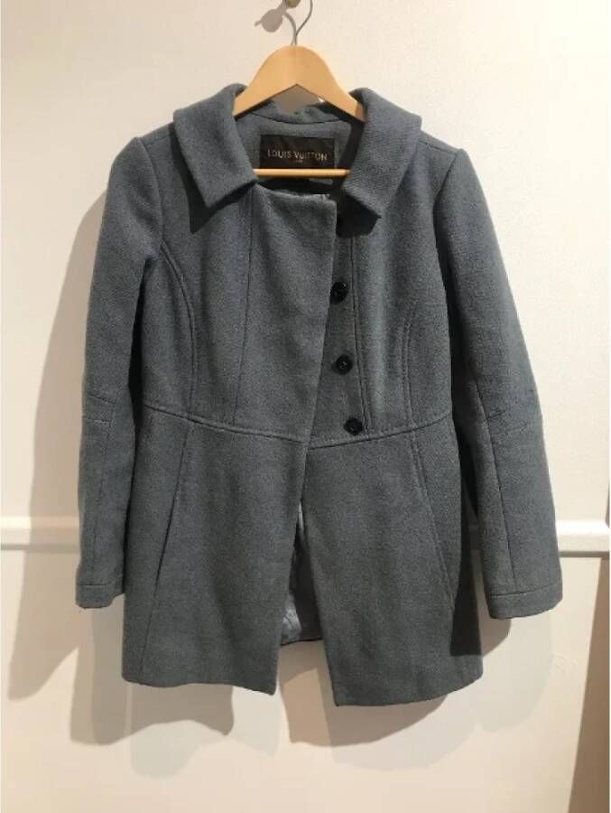Louis Vuitton Vintage Pre-owned Wool outerwear Blauw Dames