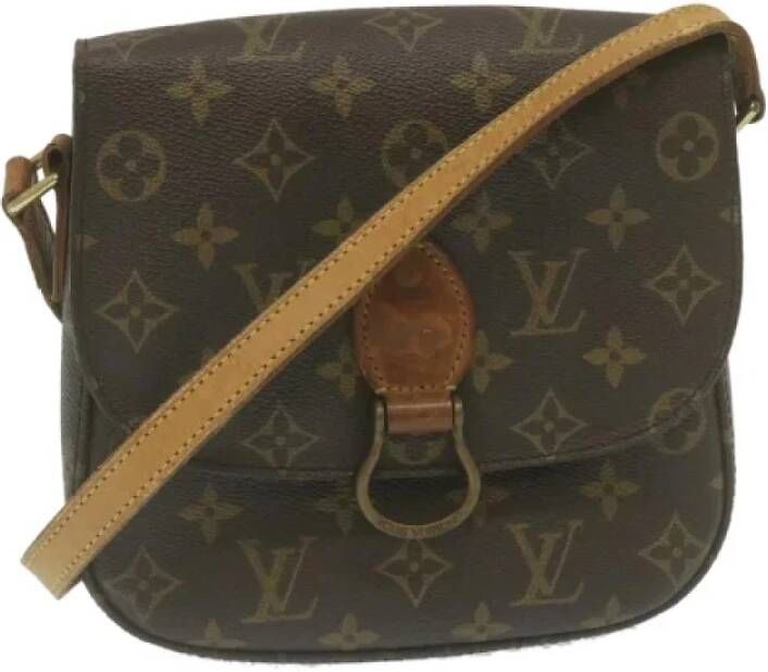 Louis Vuitton Vintage Tweedehands Bruin Canvas Louis Vuitton Cartouchiere Brown Dames