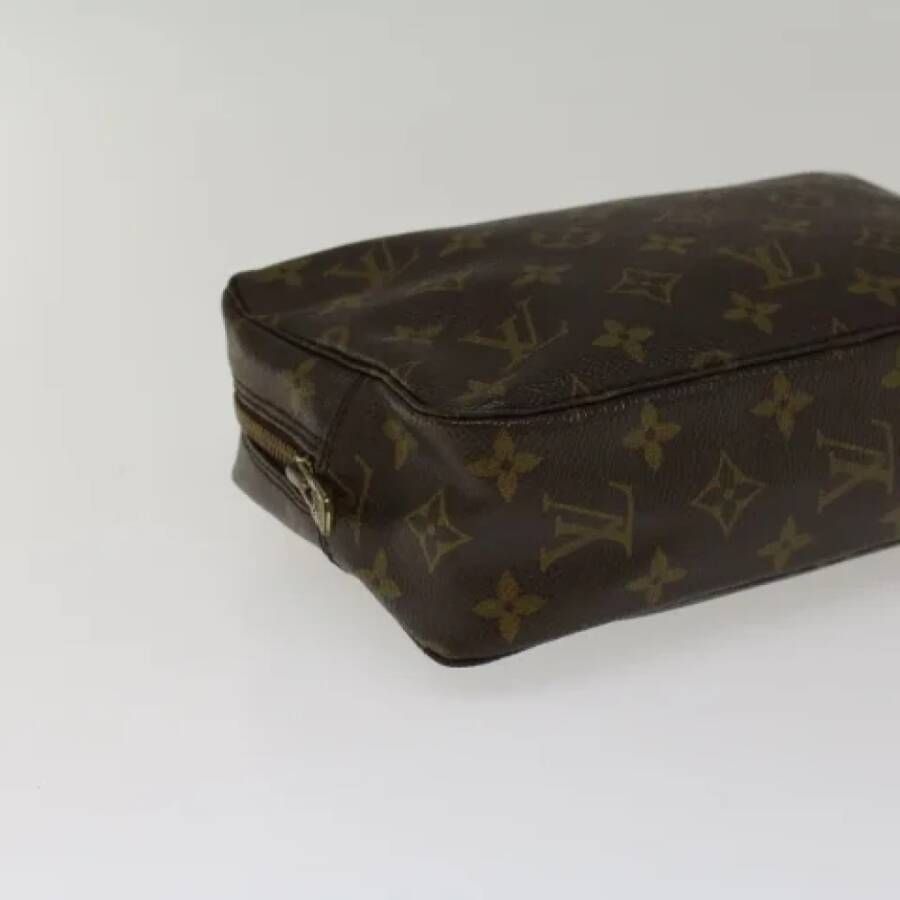 Louis Vuitton Vintage Tweedehands Bruin Canvas Louis Vuitton Toilettas Brown Dames