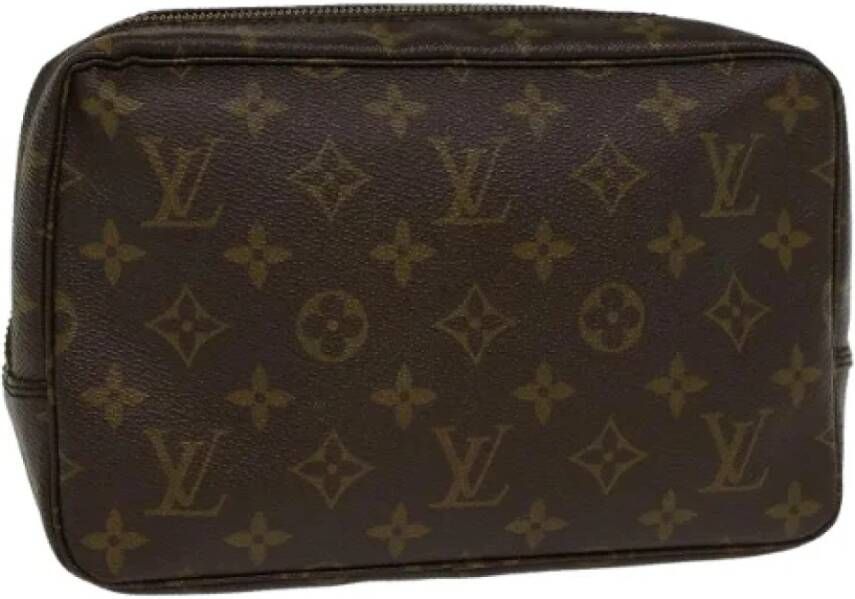 Louis Vuitton Vintage Tweedehands Bruin Canvas Louis Vuitton Toilettas Brown Dames