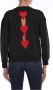 Love Moschino Zwarte katoenen trui met geborduurde hartjes Black Dames - Thumbnail 2