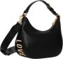 Love Moschino Zwarte milieuvriendelijke gehamerde materiaal dames tas met afneembaar handvat en brede schouderband Zwart Dames - Thumbnail 10