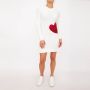 Love Moschino Chique witte gebreide jurk met hartpatroon White Dames - Thumbnail 4