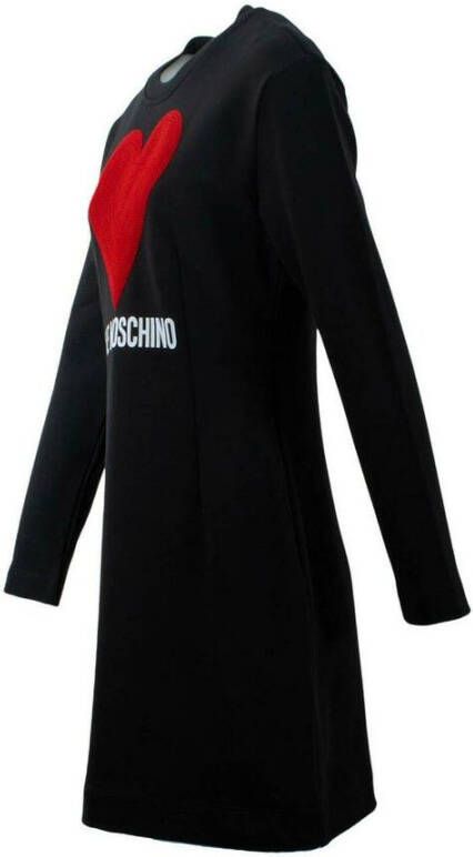Love Moschino Gebreide jurk met ballon silhouet Zwart Dames
