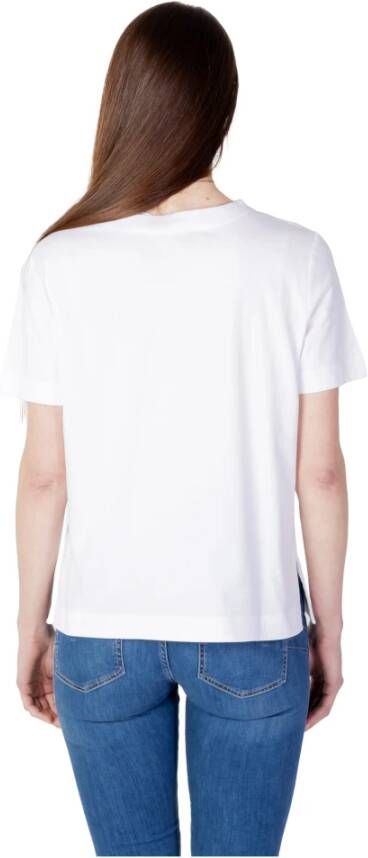 Love Moschino Geborduurd Logo Dames T-Shirt Wit Dames
