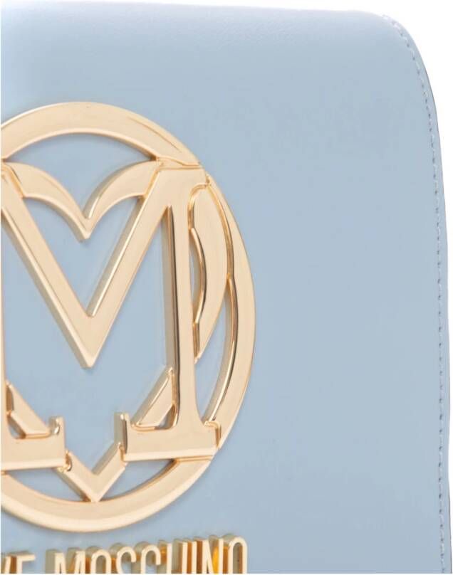 Love Moschino Metalen Logo Schouderband Pochette Blue Dames