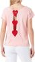 Love Moschino Roze Katoenen Hart Logo T-Shirt Pink Dames - Thumbnail 2