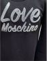 Love Moschino Zwarte Katoenen Jurk met Ingedrukt Fluweel Logo Black Dames - Thumbnail 4