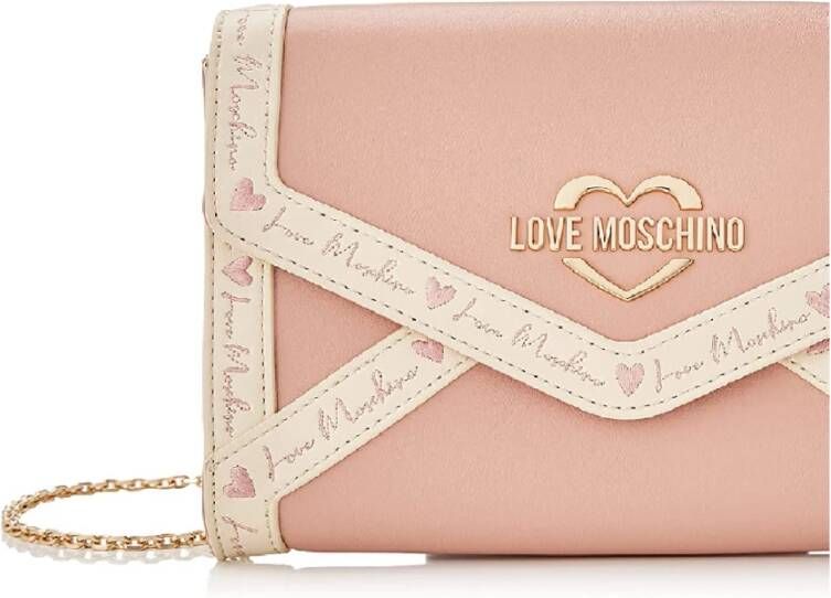 Love Moschino Elegante Schoudertas met Iconisch Logo Roze Dames