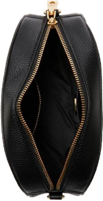 Love Moschino Zwarte schoudertas met metalen logo belettering Zwart Dames