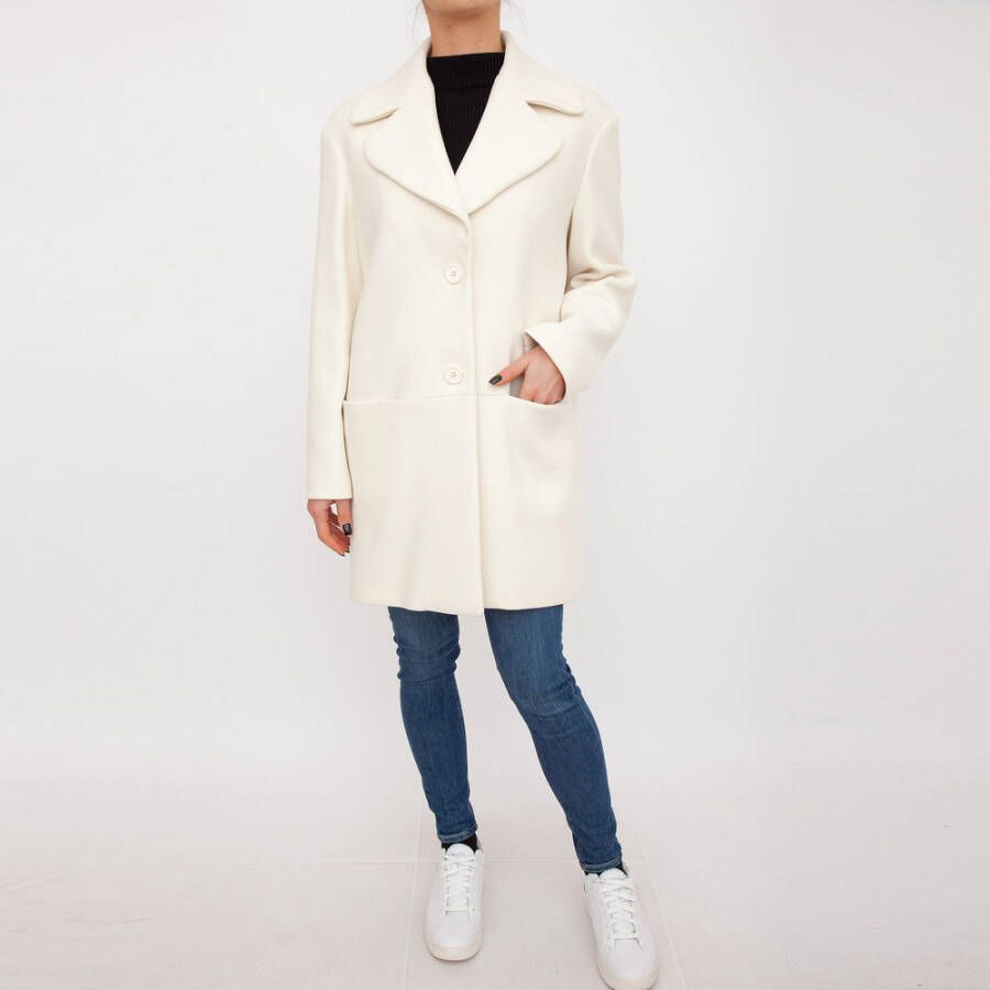 Love Moschino Jas met enkele rij knopen Wit Dames