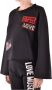 Love Moschino Oversized Zijden Trainingsshirt Zwart Dames - Thumbnail 2