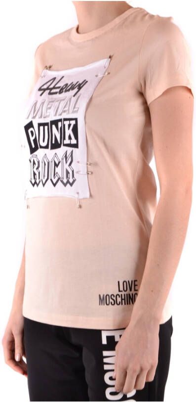 Love Moschino Casual T-shirt met korte mouwen Roze Dames