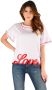 Love Moschino Witte Boxy Fit T-shirt met Gerimpelde Halslijn White Dames - Thumbnail 6