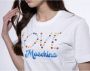 Love Moschino Geborduurd Logo Katoenen T-Shirt met Gekleurde Kralen White Dames - Thumbnail 3