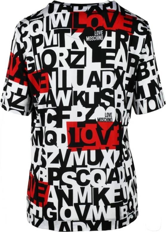Love Moschino Luxe Katoenen T-Shirt voor Vrouwen Wit Dames