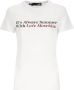 Love Moschino Wit Katoenen T-shirt met Inlay White Dames - Thumbnail 2