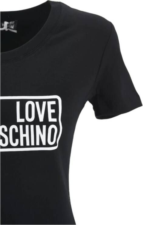Love Moschino Glitter Logo T-Shirt Zwart Dames - Foto 2
