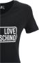 Love Moschino Glitter Logo T-Shirt Zwart Dames - Thumbnail 2