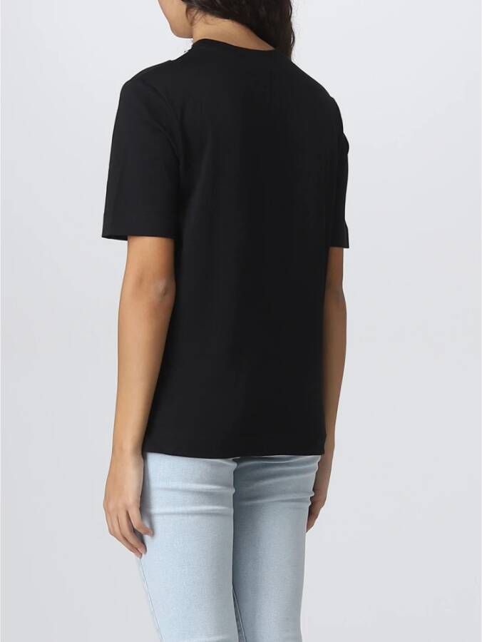 Love Moschino Zwart T-shirt met hartlogo Zwart Dames