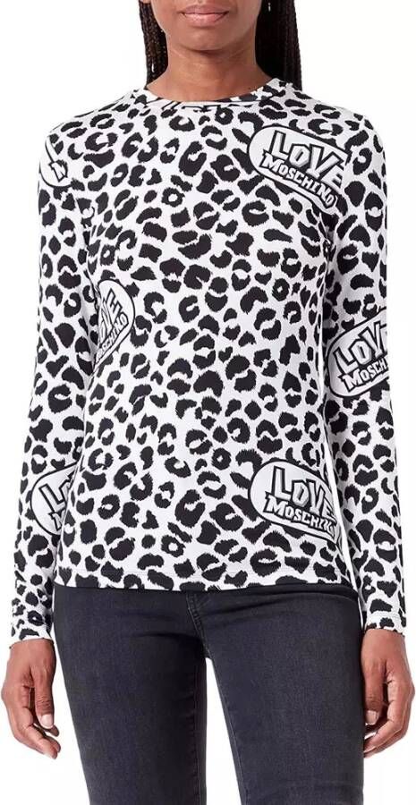 Love Moschino Viscose Sweater met Luipaardprint Meerkleurig Dames