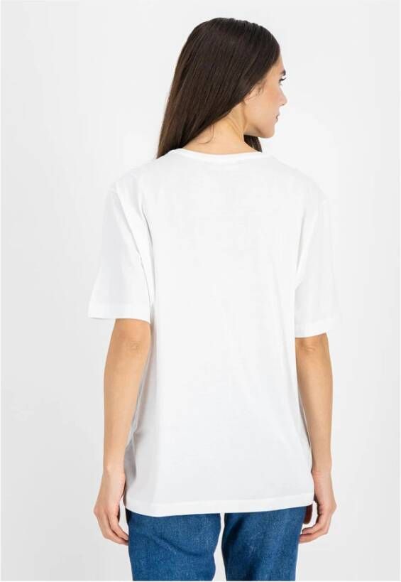 Love Moschino White Cotton Tops & T-Shirt Wit Dames