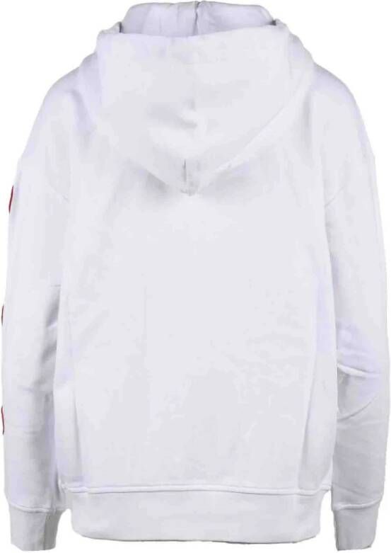 Love Moschino Comfortabele Witte Rits Sweater Wit Dames