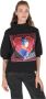 Love Moschino Zwarte Sweatshirt met Polyesterdetails Black Dames - Thumbnail 1