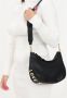 Love Moschino Zwarte milieuvriendelijke gehamerde materiaal dames tas met afneembaar handvat en brede schouderband Zwart Dames - Thumbnail 5