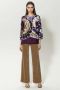 LUISA CERANO Exclusieve Bloemenprint Blouse Purple Dames - Thumbnail 2