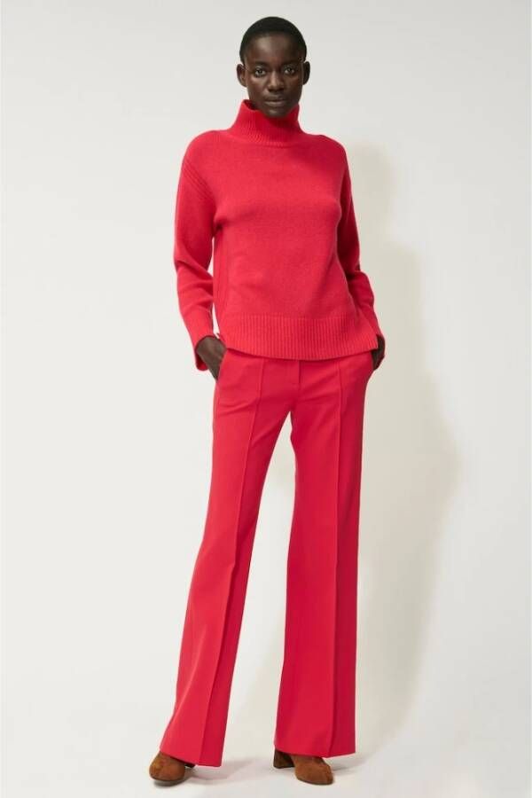 LUISA CERANO Bootcut-broek met splitzoom in stretch dieprood Rood Dames
