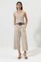 LUISA CERANO Trendy Gabardine Paperbag Broek Beige Dames - Thumbnail 2