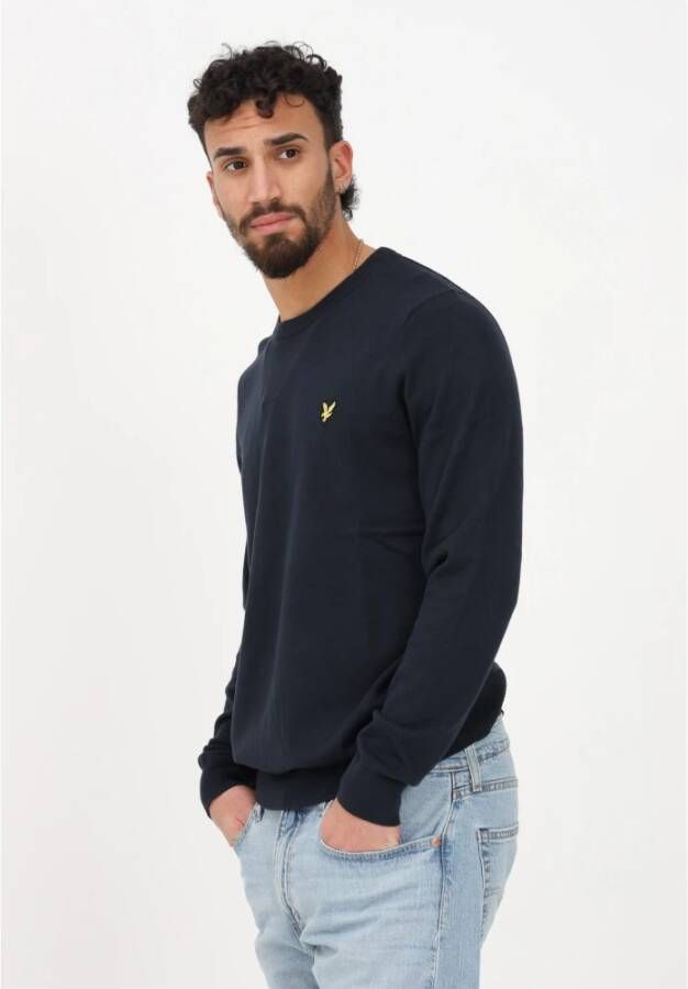 Lyle & Scott Round-neck Knitwear Blauw Heren