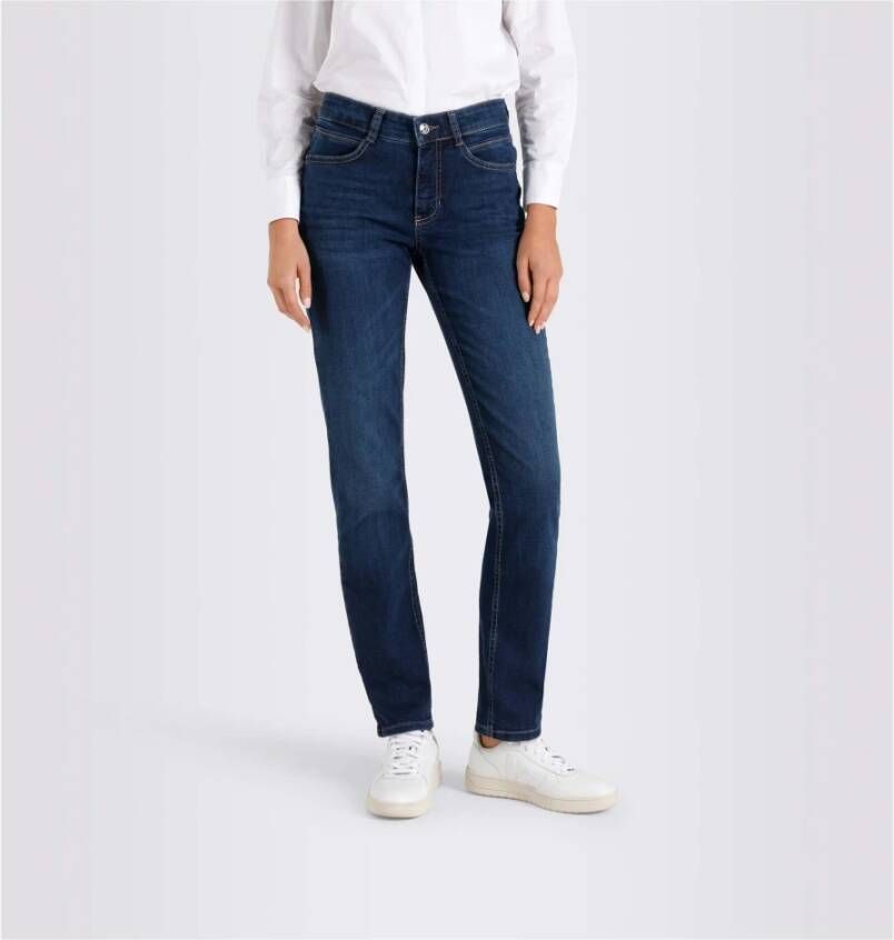 MAC Skinny Jeans Blauw Dames