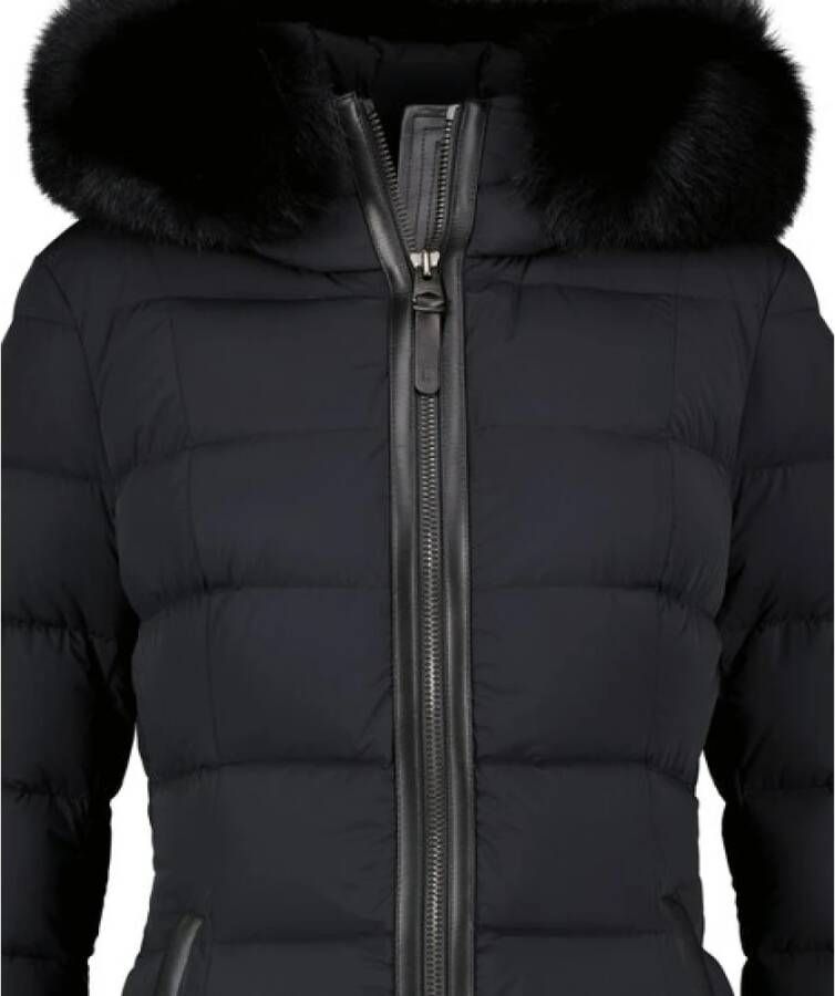 Mackage Handtekening Hooded Bont Trim Jas Zwart Dames