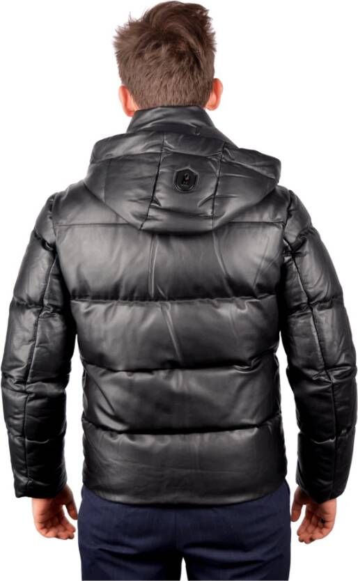Mackage Noir Leren Gewatteerde Jas Zwart Heren