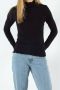 Mads Nørgaard Zwarte longsleeve T-shirt met gekrulde randen Black Dames - Thumbnail 2