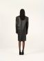Magda Butrym Oversized Klassieke Leren Jas Zwart Dames - Thumbnail 2