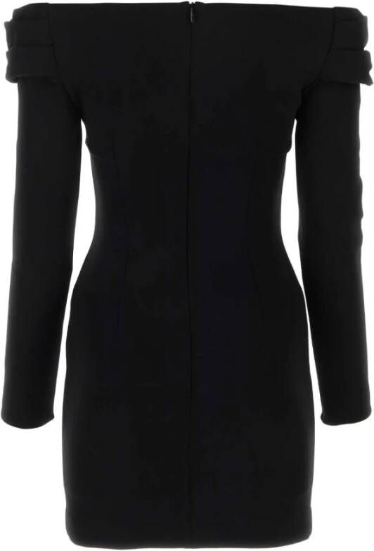 Magda Butrym Stijlvolle Zwarte Stretch Wol Mini Jurk Zwart Dames
