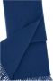Maison Kitsuné Blauwe Wollen Sjaal met Franjes en Vos Logo Blauw Heren - Thumbnail 6