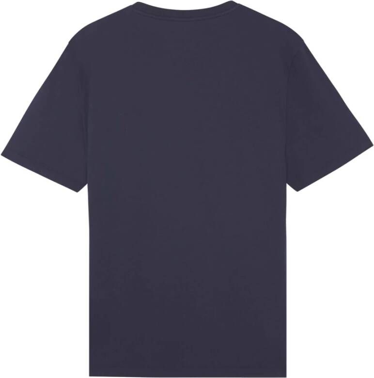 Maison Kitsuné Fox Champion Katoenen T-Shirt Blauw Heren