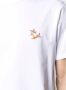 Maison Kitsuné Klassieke witte T-shirts en Polos met Chillax Fox Patch White - Thumbnail 5