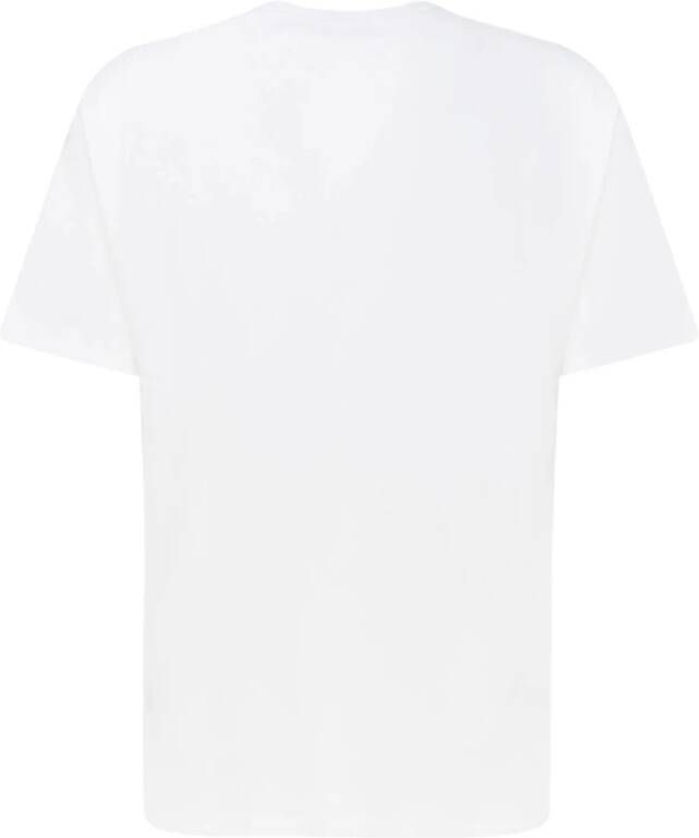 Maison Kitsuné Logo Print Wit T-Shirt Wit Heren