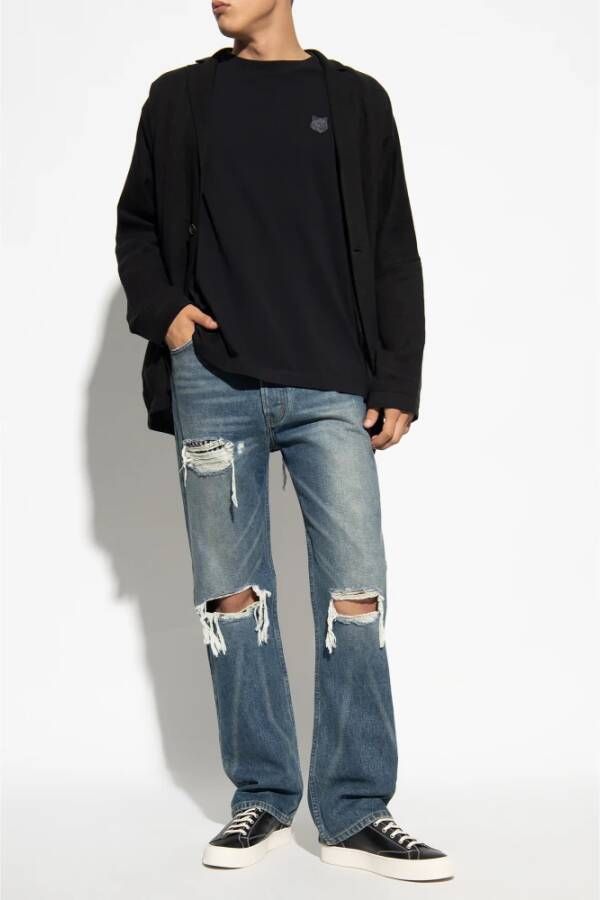 Maison Kitsuné T-shirt met logo Zwart Heren