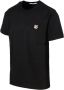 Maison Kitsuné Zwarte T-shirts en Polos met vossenkop-patch Black Heren - Thumbnail 3