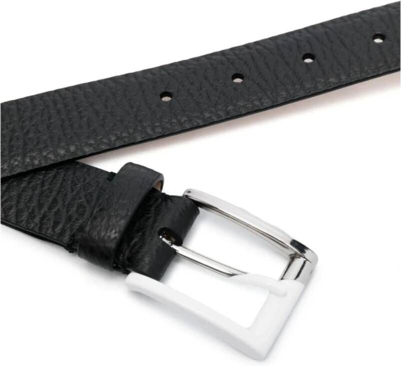 Maison Margiela Zwarte Leren Kalfsleren Riem Zwart Heren