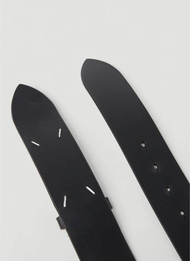 Maison Margiela Leren riem met handtekening Four stitches Zwart Unisex